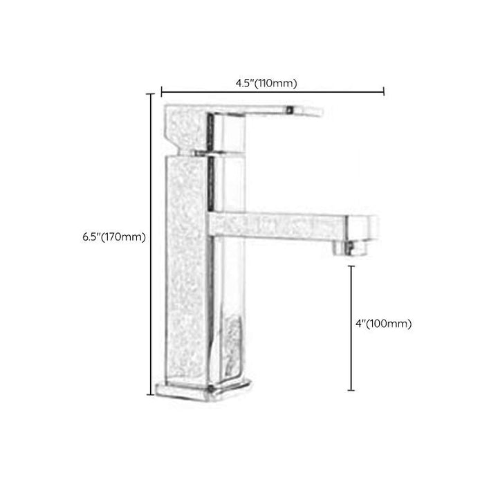 Lisslune | Cubic Chrome Bathroom Faucet Low Arc Single Lever Basin Faucet