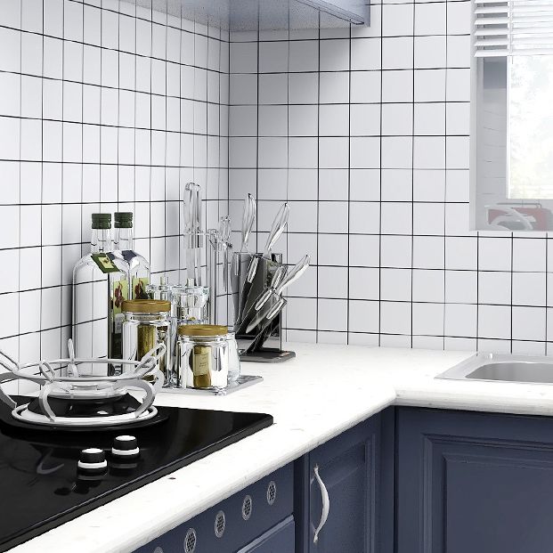 Lisslune | Rectangular PVC 12" X 23" 6-Pack Peel and Stick Wall Tile Kitchen and Bathroom Back Splash