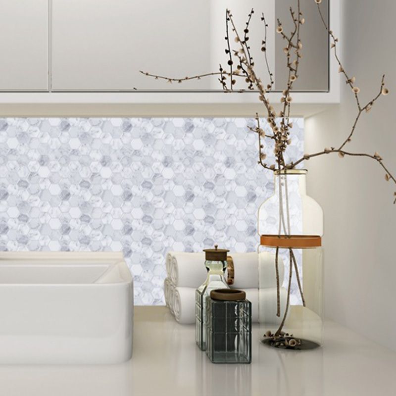 Lisslune | Peel and Stick Tile Waterproof Hexagonal Plastic Peel and Stick Tile for Shower
