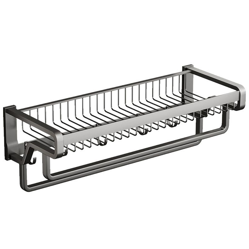 Lisslune | Aluminium modern bathroom accessory set polished grey bathroom shelf/toilet paper holder/robe hooks