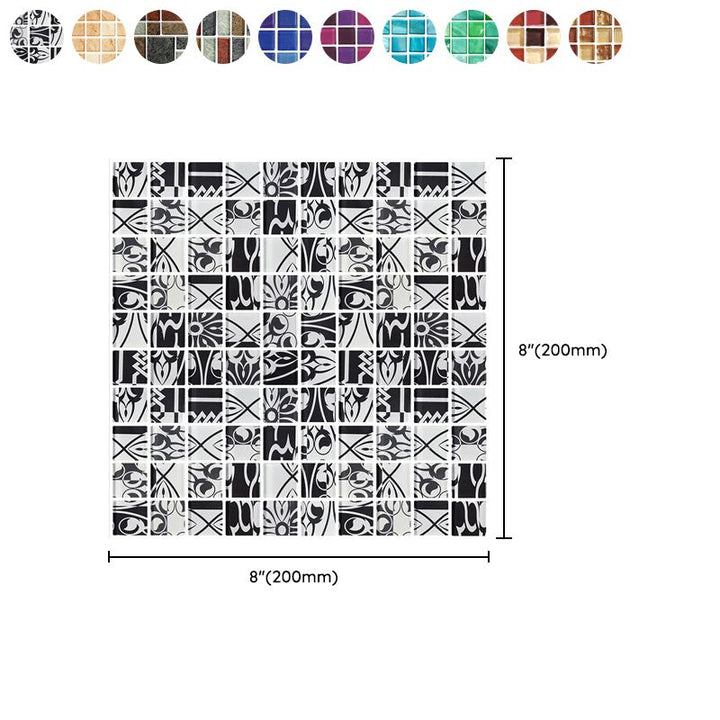Lisslune | Mosaic Tile Wallpaper PVC Waterproof Peel and Stick Wall Tile with Square Shape