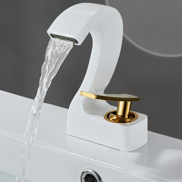 Lisslune | Modern Single-Lever Basin Faucet Bathroom Brass Central Faucet