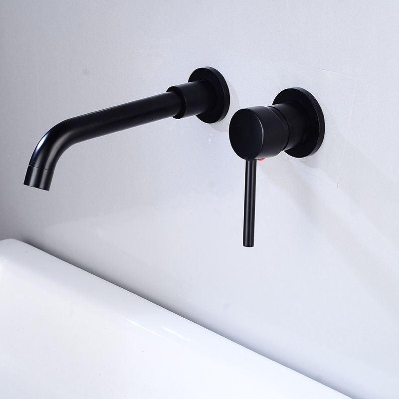 Lisslune | Lever Handles Wall Mounted Bathroom Faucet High Arc Basin Faucet