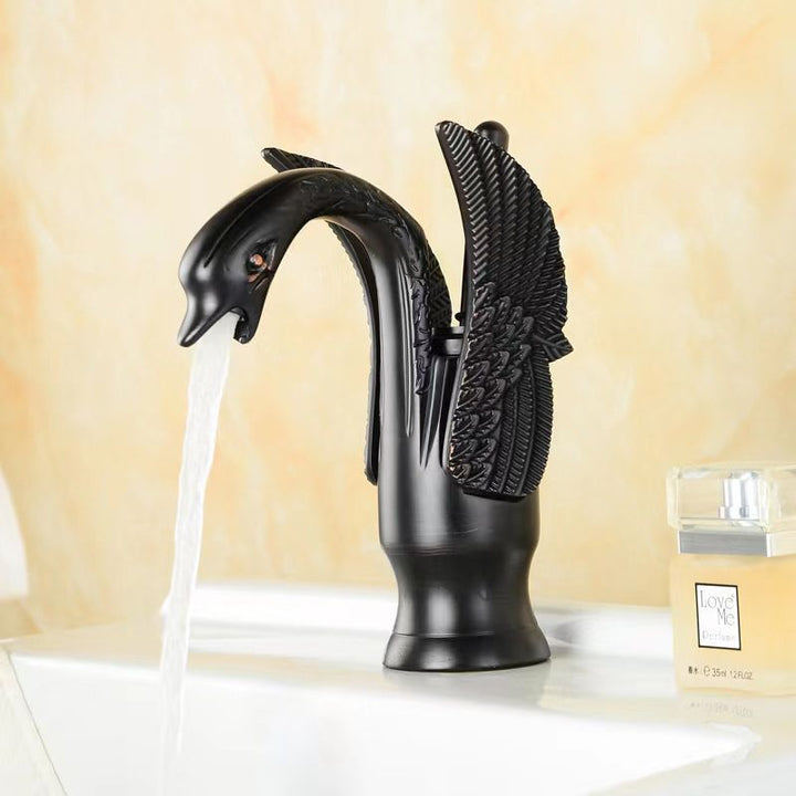 Lisslune | Full brass bathroom sink faucet hot and cold water single handle sink faucet