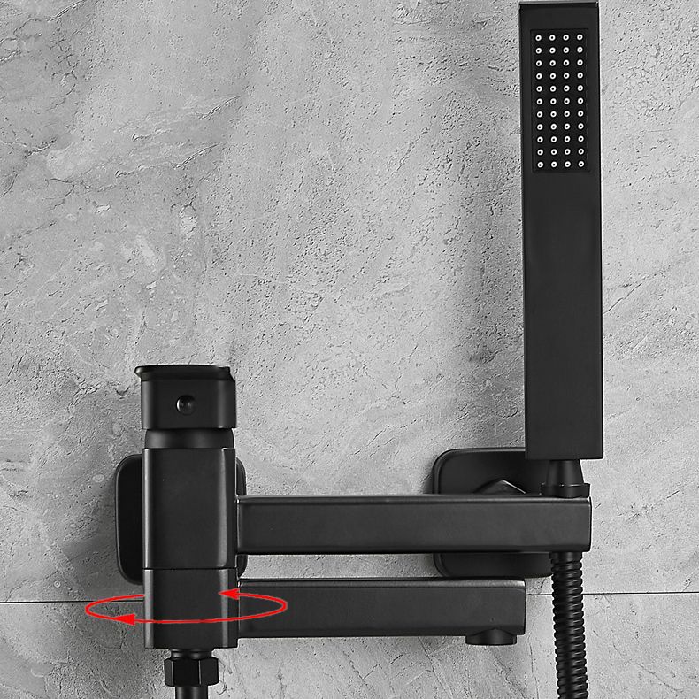 Lisslune | Wall-mounted metal bathtub faucet low arc swivel bathroom faucet