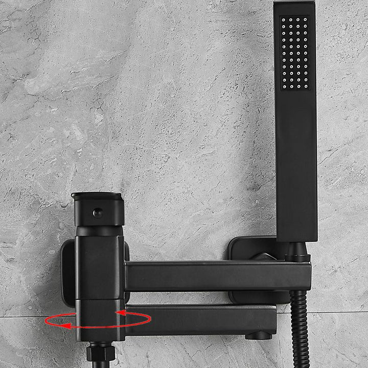 Lisslune | Wall-mounted metal bathtub faucet low arc swivel bathroom faucet