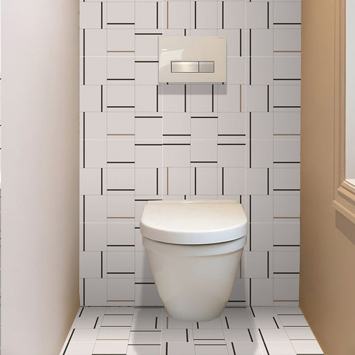 Lisslune | Square Indoor Vinyl Floor Peel and Stick Line Print Vinyl Floor