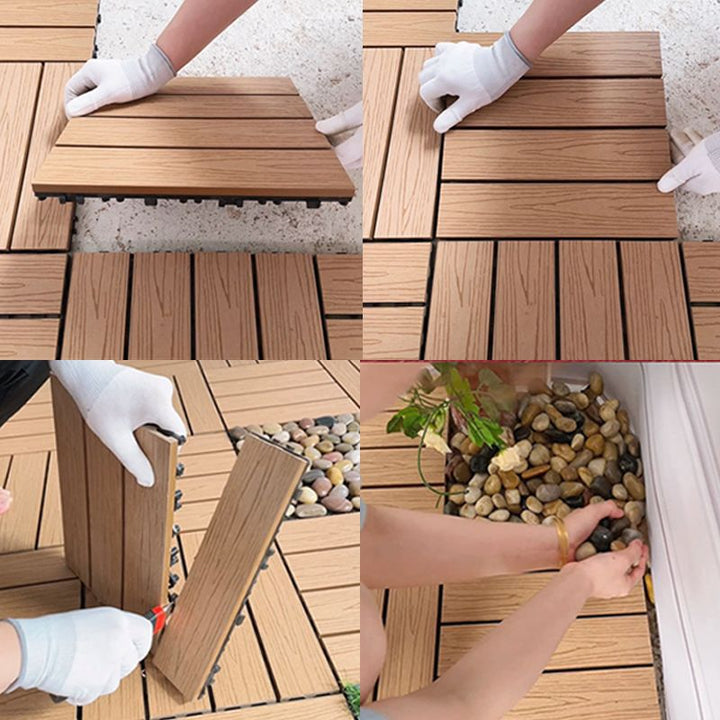 Lisslune | Corrosion-resistant Wood Floor Modern Style Square Outdoor Wood Floor