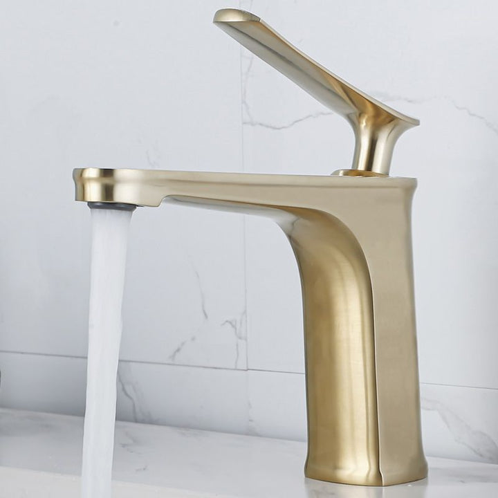 Lisslune | 1 Handle Full Copper Bathroom Sink Faucet Nordic Modern Vanity Faucet with Drain