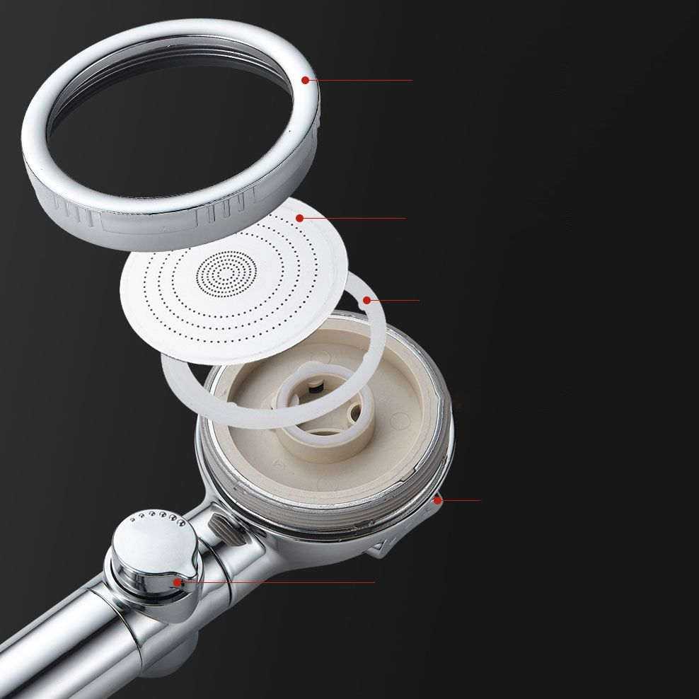 Lisslune | Super high pressure shower head 3 spray adjustable water flow round shower head