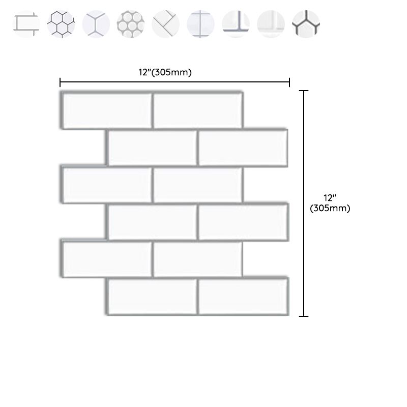 Lisslune | Subway Tile Wallpaper Plastic Peel and Stick Wall Tile
