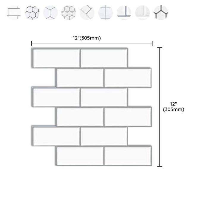 Lisslune | Subway Tile Wallpaper Plastic Peel and Stick Wall Tile