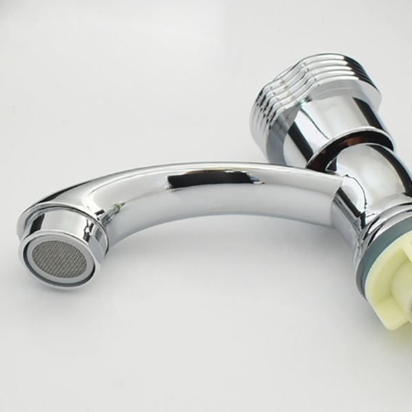 Lisslune | Contemporary Faucet Knob Handle Low Arc Zinc Faucet in Silver
