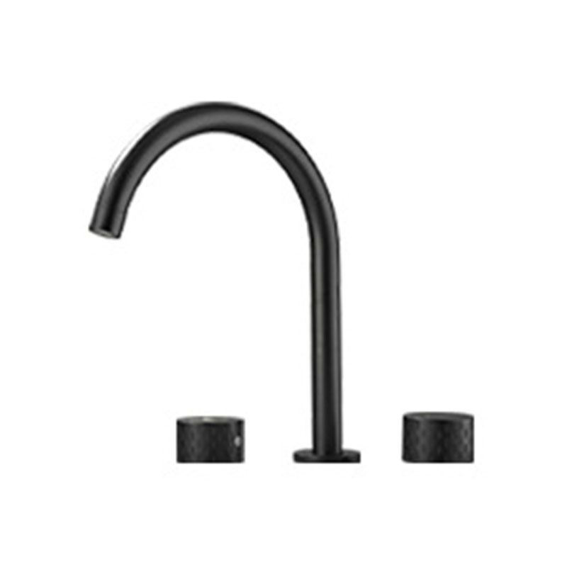 Lisslune | Double Handle Tub Filler Deck Mounted High Arc Brass Modern Roman Tub Filler