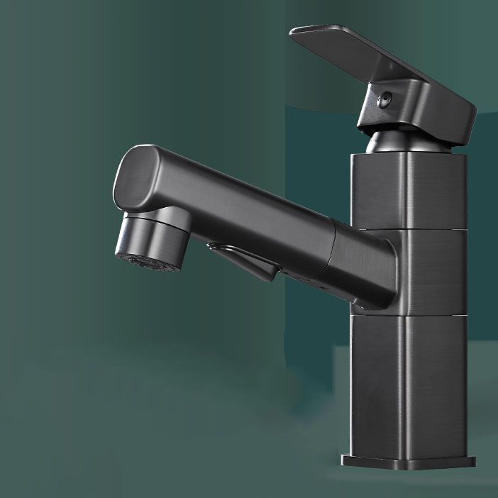 Lisslune | Bathroom Vessel Faucet Swivel Spout Single Handle Faucet with Pull-Out Spray Head