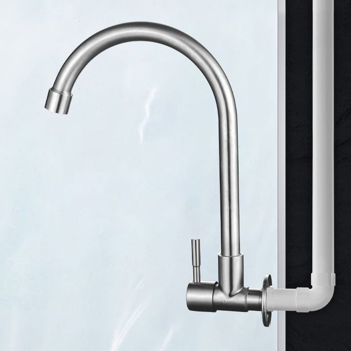 Lisslune | Modern Bridge Water Faucet 304 Stainless Steel Knob Handle Swivel Spout Wall Mounted Faucet