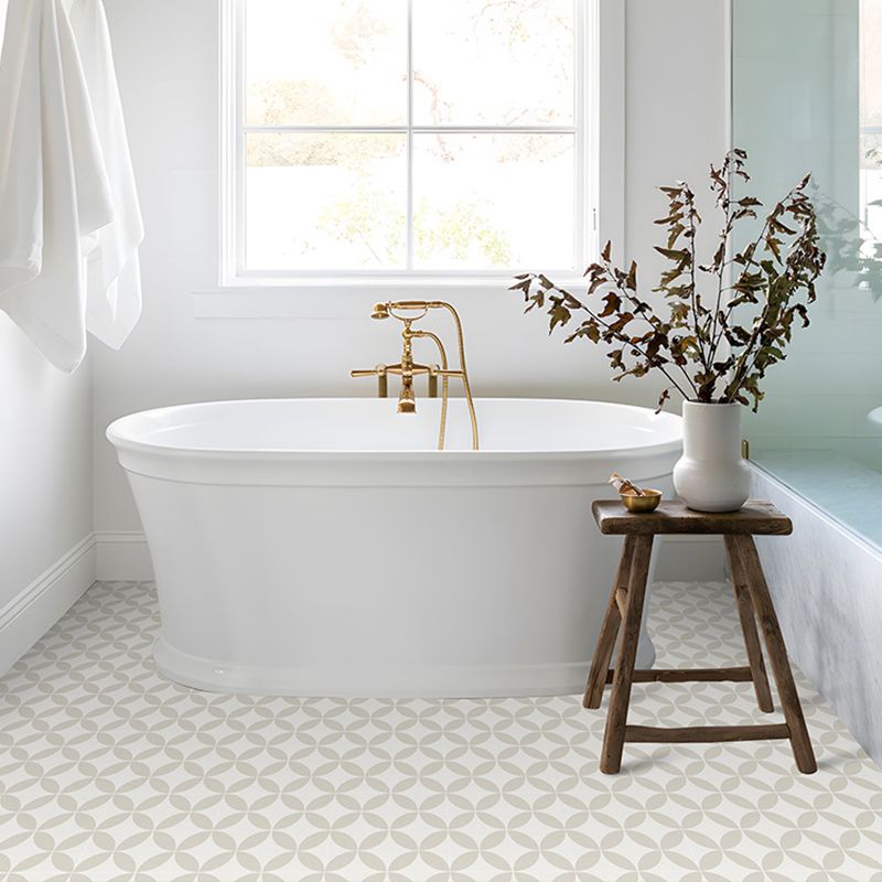Lisslune | Square Indoor Vinyl Flooring Peel and Stick Coin Hole Graphic Waterproof Vinyl Flooring