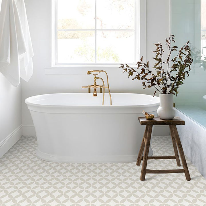 Lisslune | Square Indoor Vinyl Flooring Peel and Stick Coin Hole Graphic Waterproof Vinyl Flooring