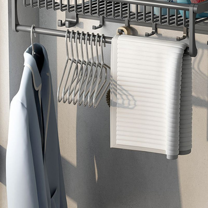 Lisslune | Modern Gray Bathroom Set Paper Holder Bathroom Shelf Bathroom Hardware Set