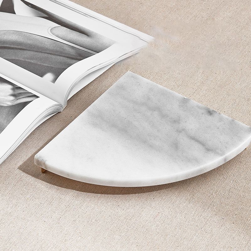 Lisslune | 2-piece marble bathroom shelf brass bathroom accessory set in white/green
