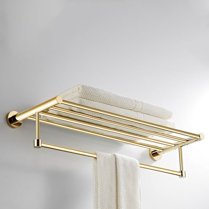 Lisslune | 4 Pieces Traditional Bathroom Accessory Set Brass Bathroom Set in Matte Gold