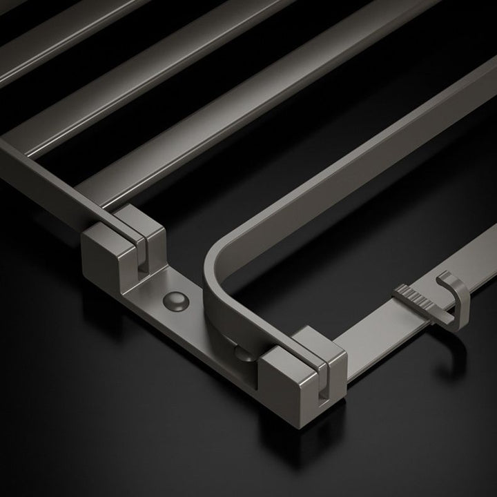 Lisslune | Modern Gray Bathroom Accessory Set Aluminum Stainless Steel Bathroom Shelf/Towel Hooks/Towel Bar