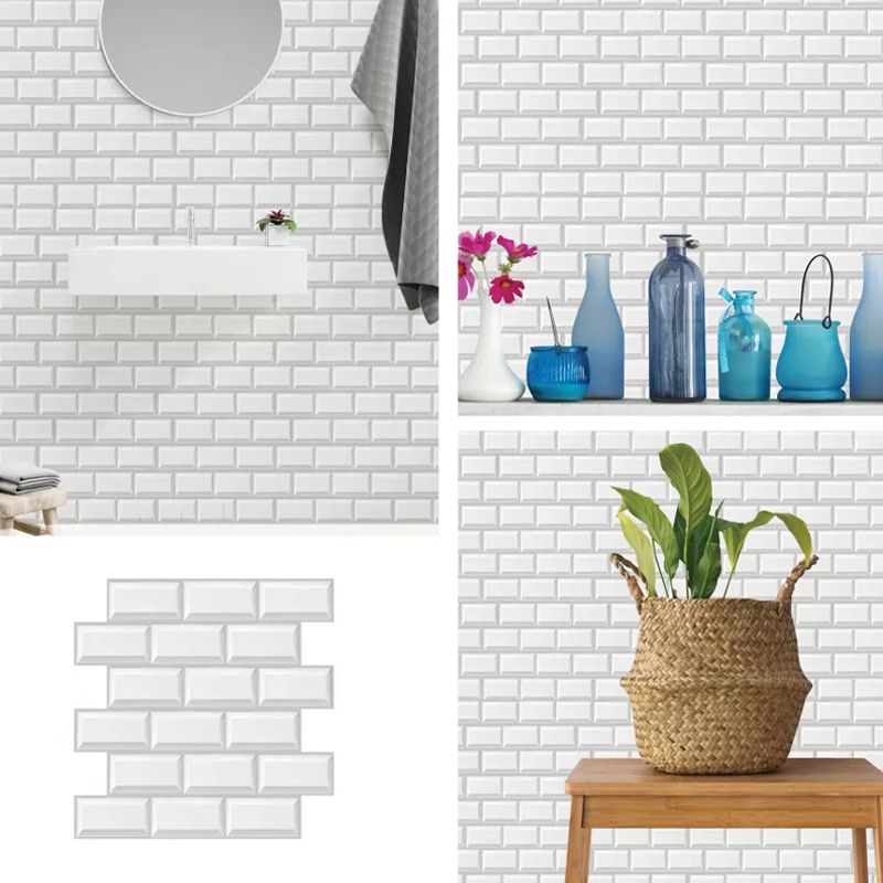 Lisslune | Modern Matte Peel and Stick Tile Rectangular PVC Subway Tile for Bathroom