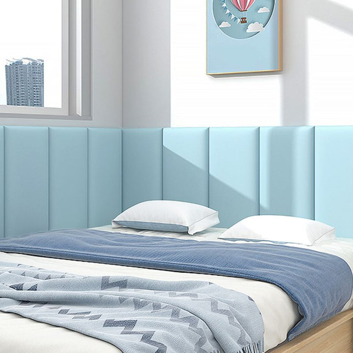Lisslune | Padded Wall Panel Solid Color PU Leather Waterproof Wall Panel for Children's Room