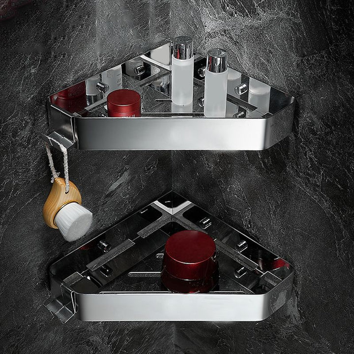 Skorter | Contemporary Stainless Steel Bathroom Shelf 2-Piece Bathroom Accessory Set