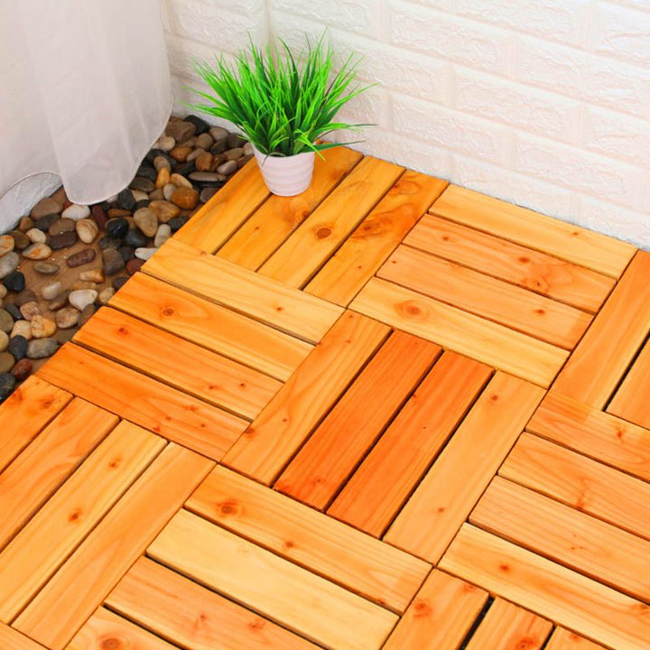 Lisslune | Connection Patio Floor Tiles Made of Solid Wood Patio Floor Tiles
