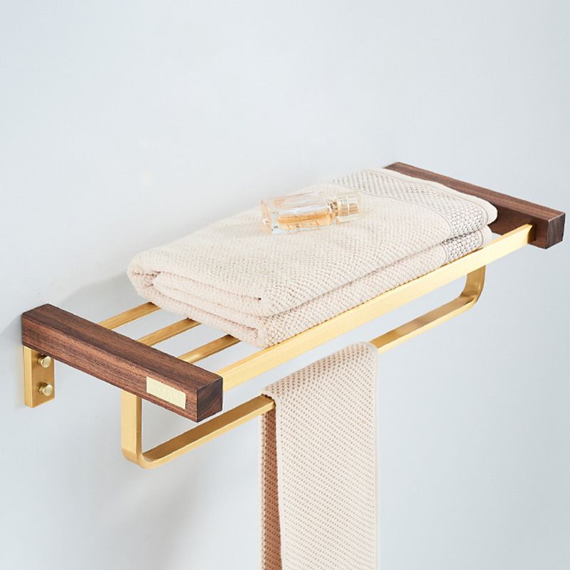 Lisslune | Wood and Aluminum Bath Hardware Set Golden Bathroom Accessories Set