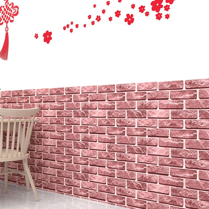 Lisslune | Industrial Wall Ceiling 3D Artificial Brick Living Room Peel and Stick Covering (5-Pack)