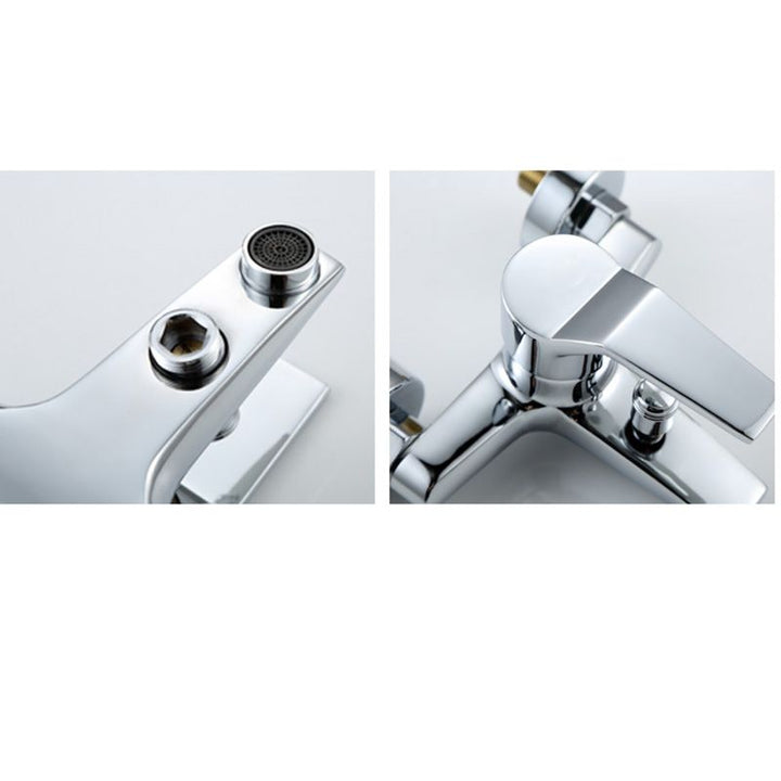 Lisslune | Modern Silver Faucet Copper with 1-Handle 2-Hole Bathroom Faucet