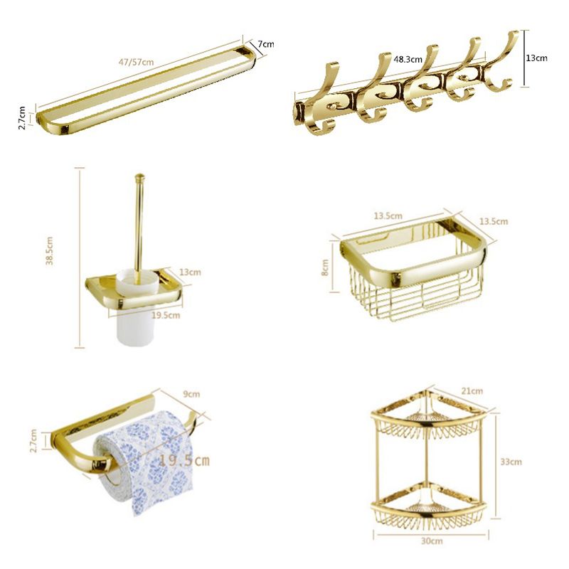 Lisslune | Chrome/Gold Bathroom Accessories Set Modern Metal Bathroom Hardware Set