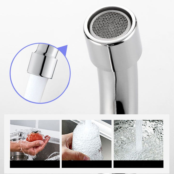 Lisslune | Modern Center Set Faucet Chrome 2 Handle Swivel Spout Sink Faucet