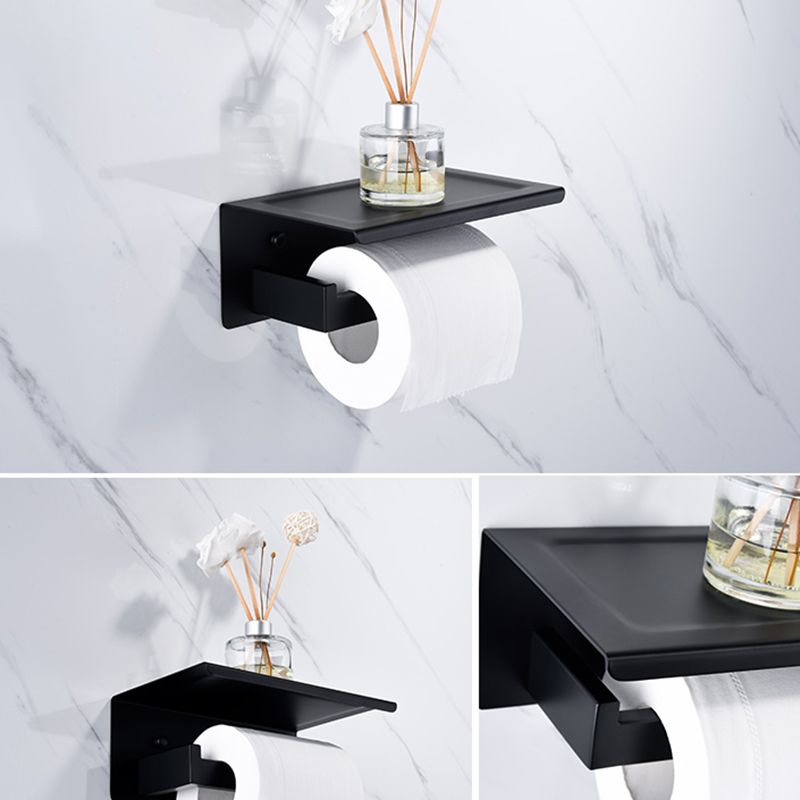 Lisslune | 5-piece Modernism Bath Accessory Set in Matte Black Stainless Steel