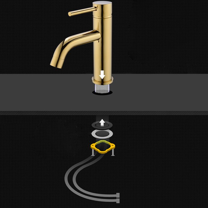 Lisslune | Modern 1-Hand Basin Faucet Geb brushed Gold Vanity Faucet Brass