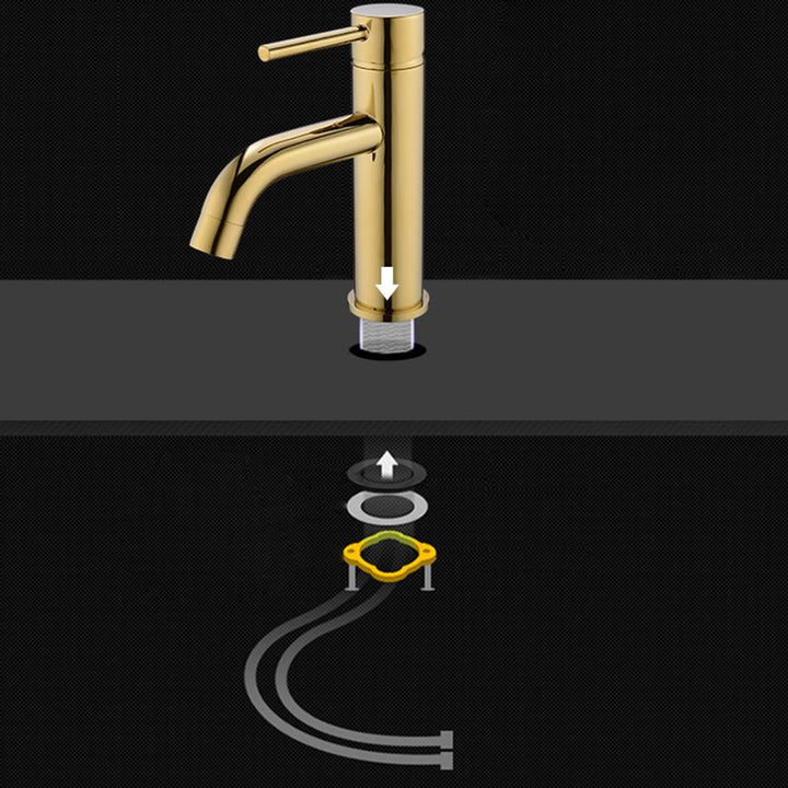 Lisslune | Modern 1-Hand Basin Faucet Geb brushed Gold Vanity Faucet Brass