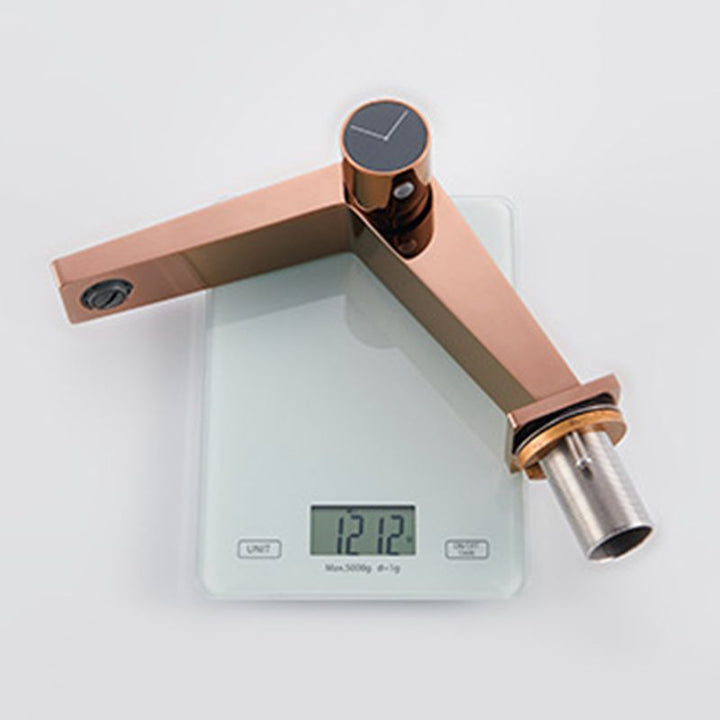 Lisslune | Modern Bathroom Sink Faucet Brass Knob Handle Low Arc Basin Faucet