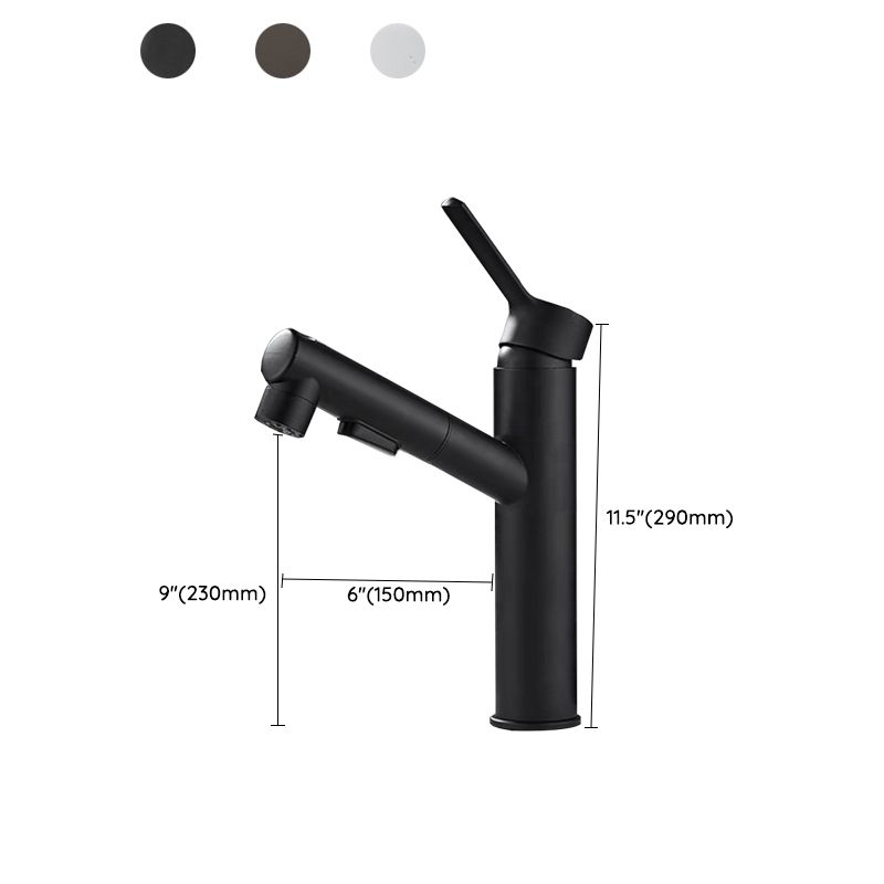 Lisslune | Bathroom vessels faucet swivel spout single-handle faucet with pull-out spray head