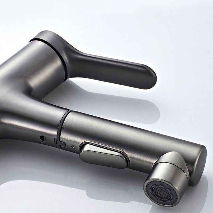 Lisslune | Pull-out simple bathroom sink tap 1 hole single lever faucet