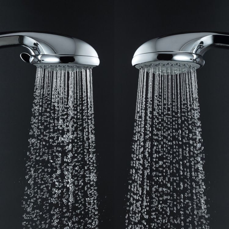 Lisslune | Single Double Showerhead Square High Arc Showerhead Combo in Chrome