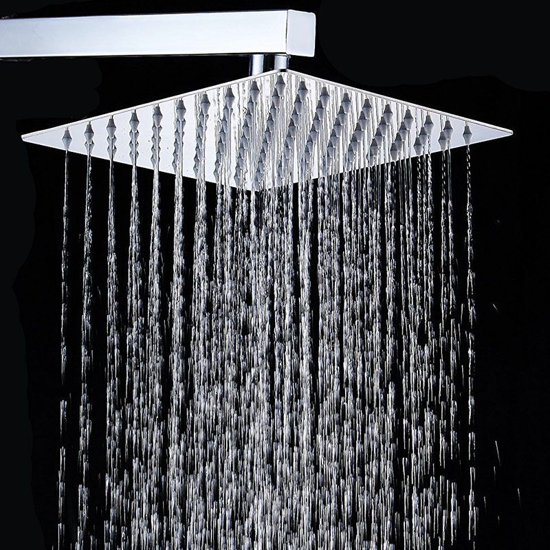 Lisslune | Showerhead Square Wall Mounted Rain Spray Stainless Steel Showerhead