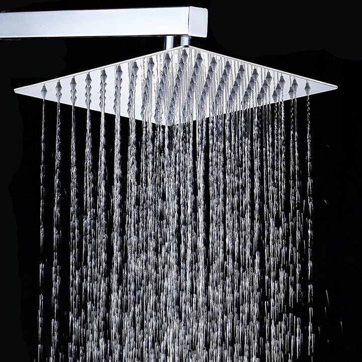 Lisslune | Showerhead Square Wall Mounted Rain Spray Stainless Steel Showerhead