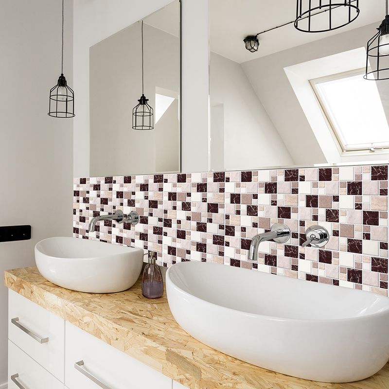 Lisslune | Pattern Matte Color Stone Peel and Stick Mosaic Tile Peel and Stick Tile Set of 2