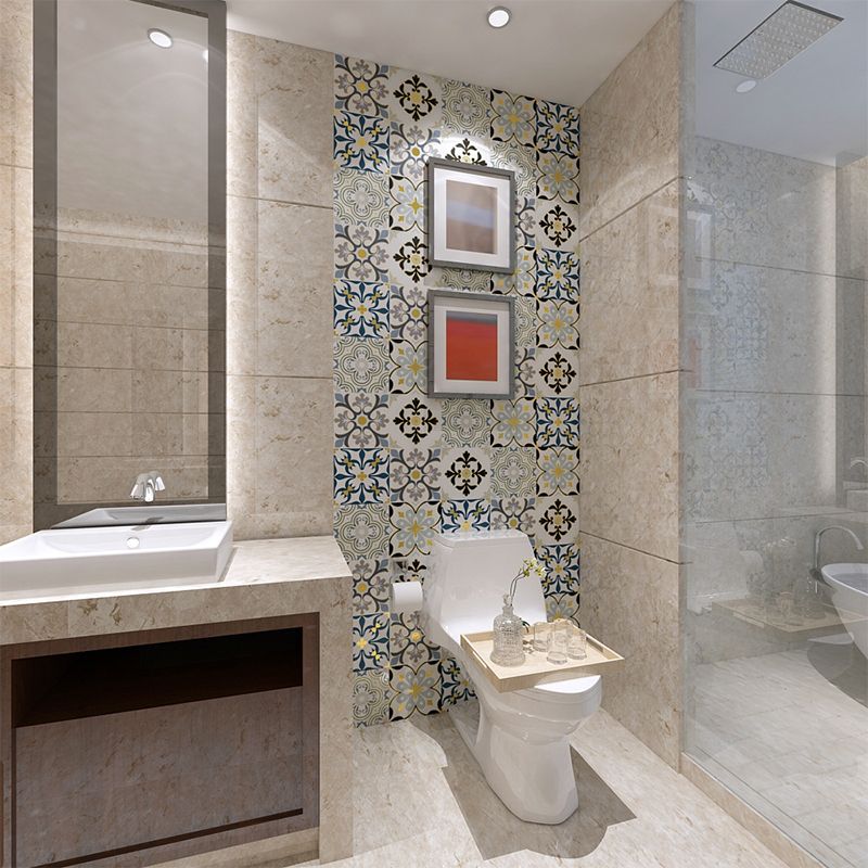 Lisslune | PVC Square Peel & Stick Mosaic Tile Multi-Colors Kitchen and Bathroom Single Tile