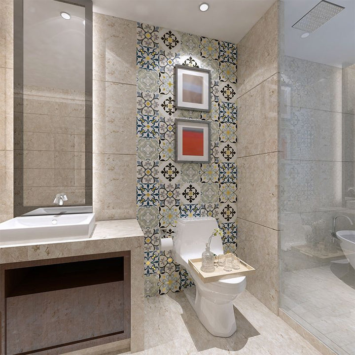 Lisslune | PVC Square Peel & Stick Mosaic Tile Multi-Colors Kitchen and Bathroom Single Tile