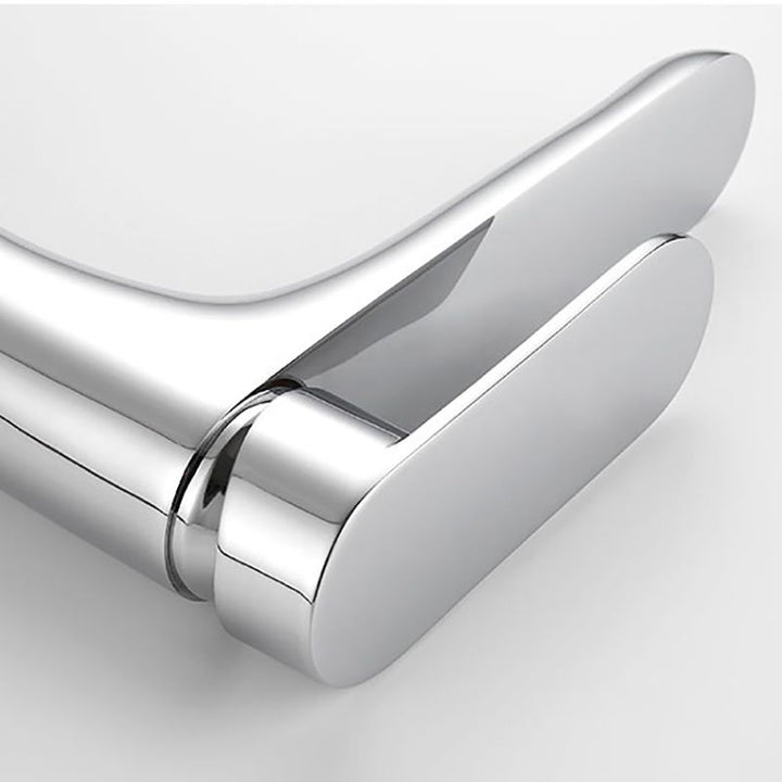 Lisslune | Modern Brass Bathroom Sink Faucet Round Lever Handles Sink Faucet