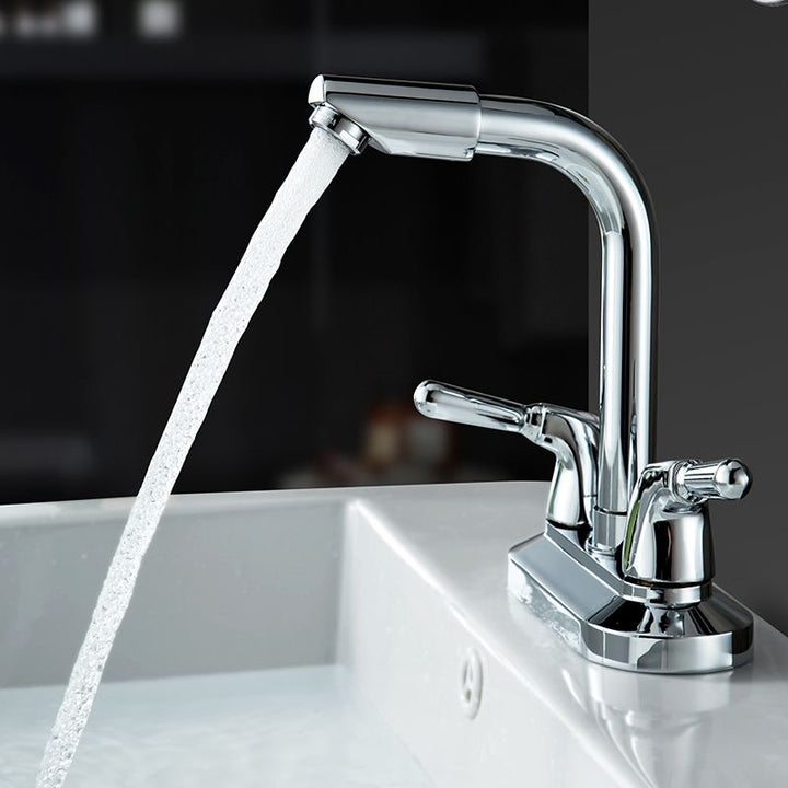 Lisslune | 2-Handle Modern Vessel Sink Faucet Three-Way Bathroom Faucet
