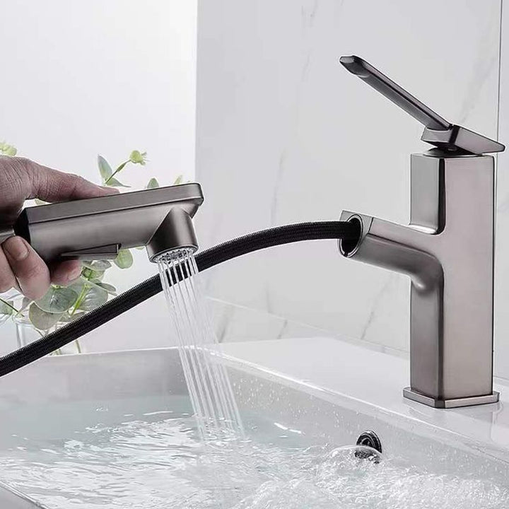 Lisslune | Contemporary Container Faucet Lever Handles Low Arc Copper Container Faucet